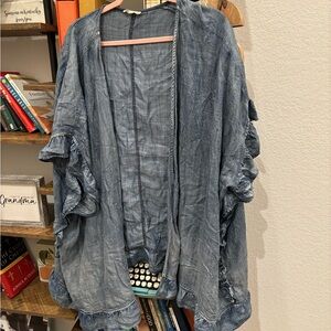 Ruffle Denim Cardigan 2x xxl Plus Size
